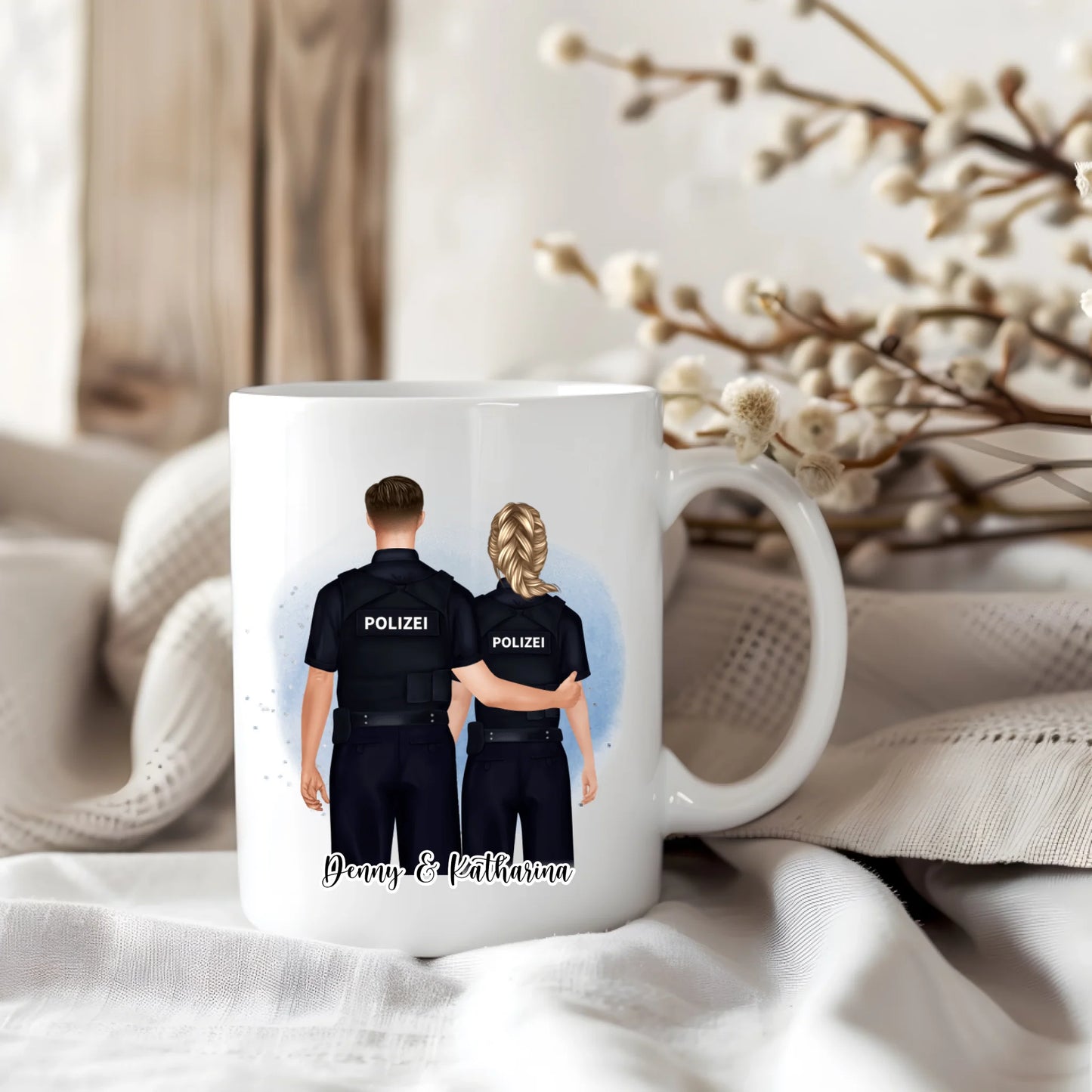 Polizist & Polizistin Tasse / Thermobecher