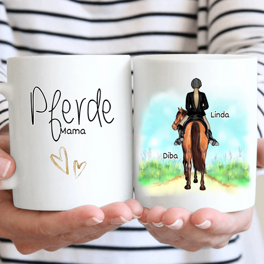 Pferde Tasse / Thermobecher Personalisiert - 1-2 Freundinnen