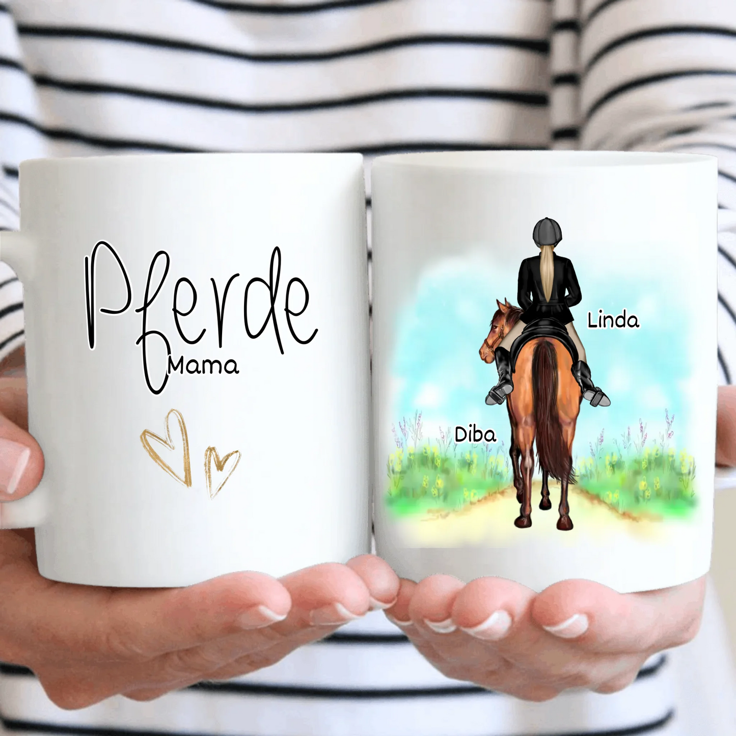 Pferde Tasse / Thermobecher Personalisiert - 1-2 Freundinnen