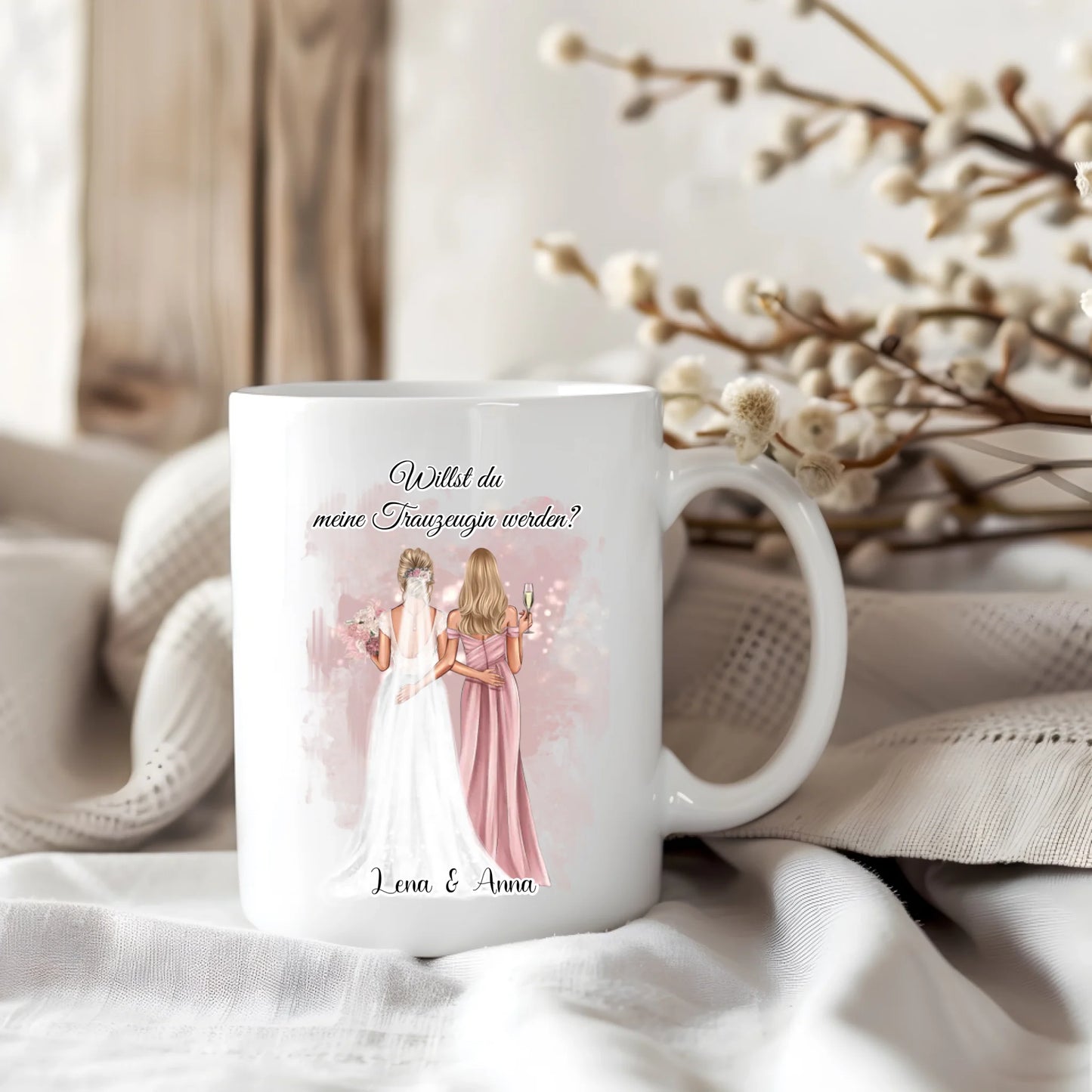 Braut & Trauzeugin Tasse / Thermobecher