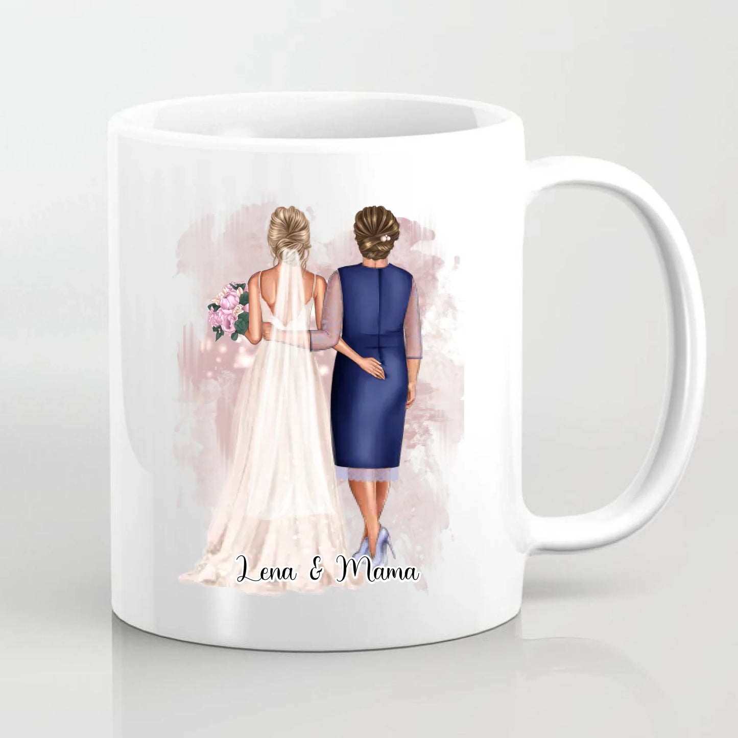 Braut & Mutter Tasse / Thermobecher Personalisiert