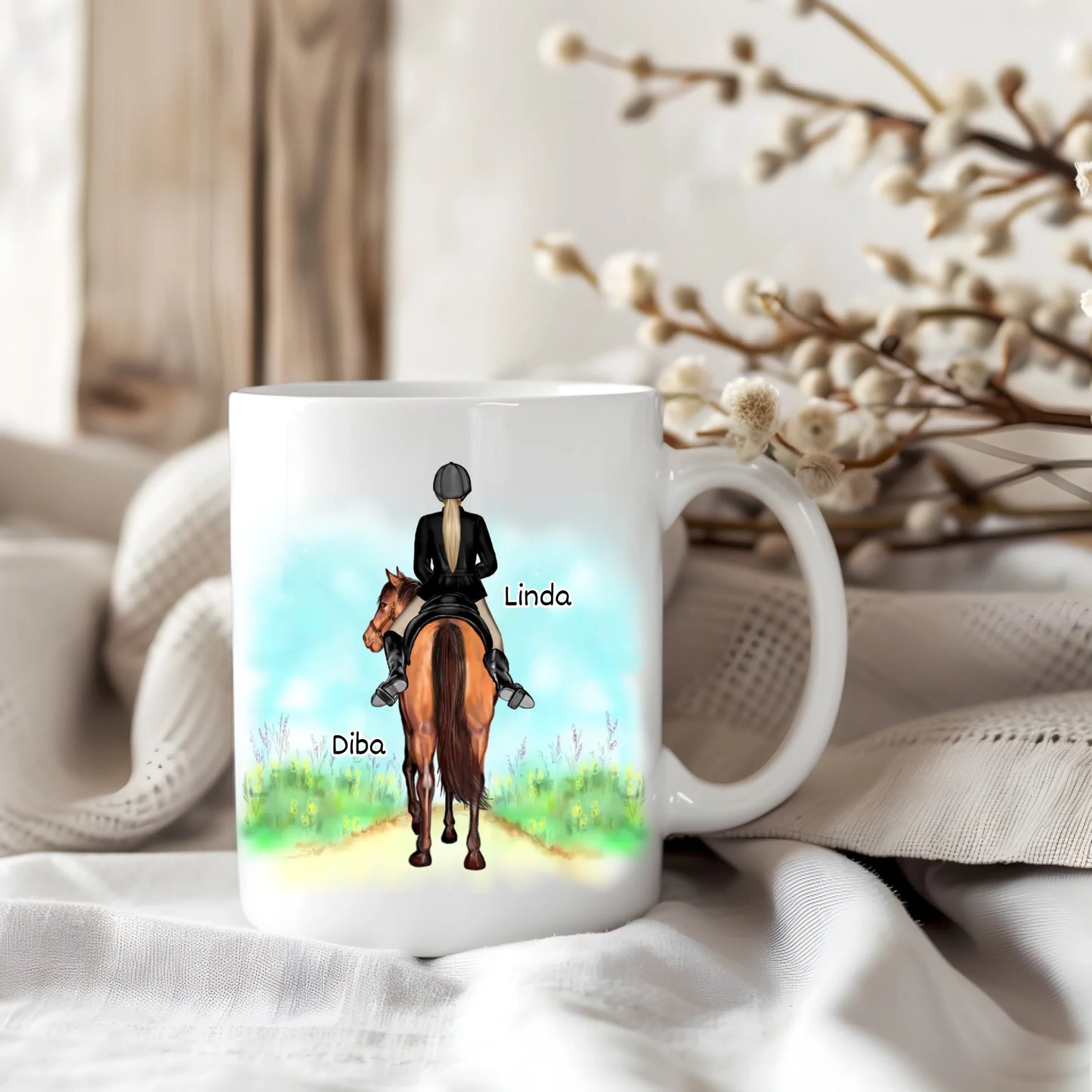 Pferde Tasse / Thermobecher Personalisiert - 1-2 Freundinnen