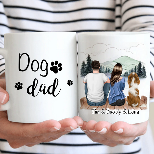 Mann & Frau + 1-2 Haustiere Tasse / Thermobecher