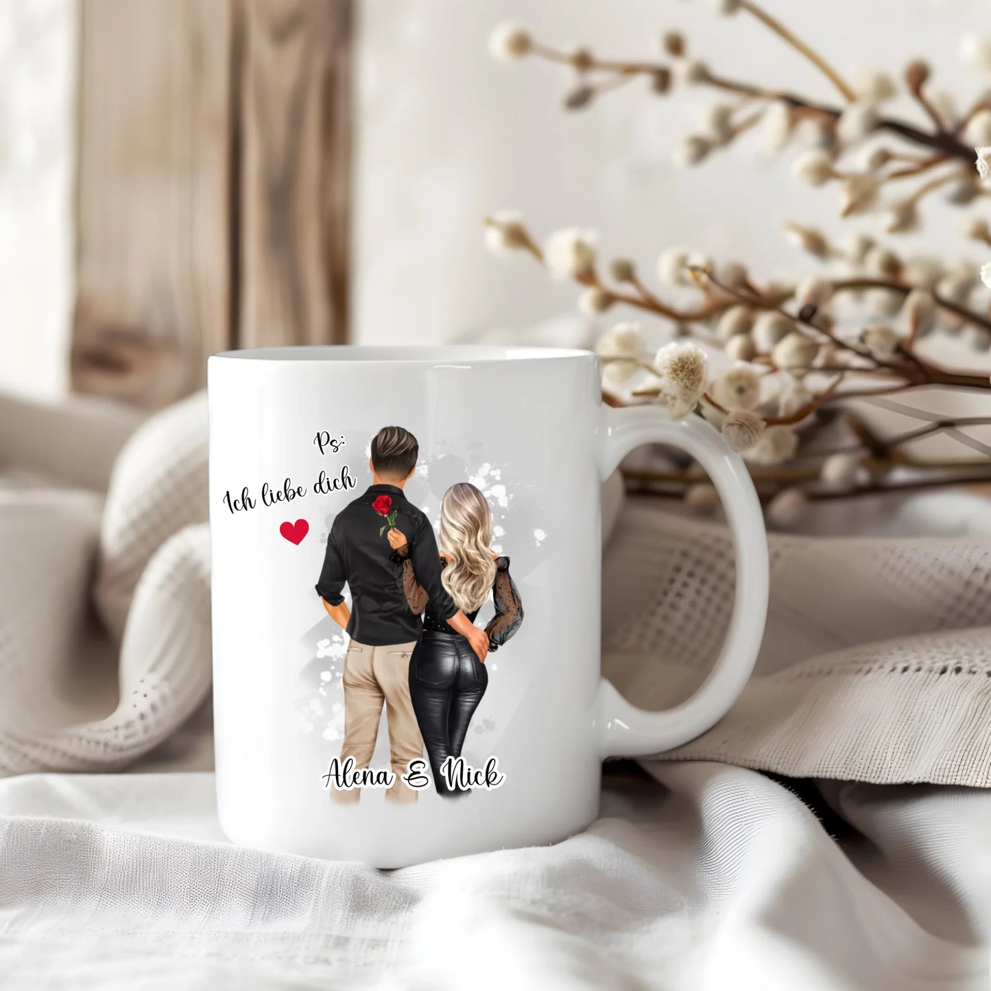 Paar Tasse / Thermobecher Personalisiert