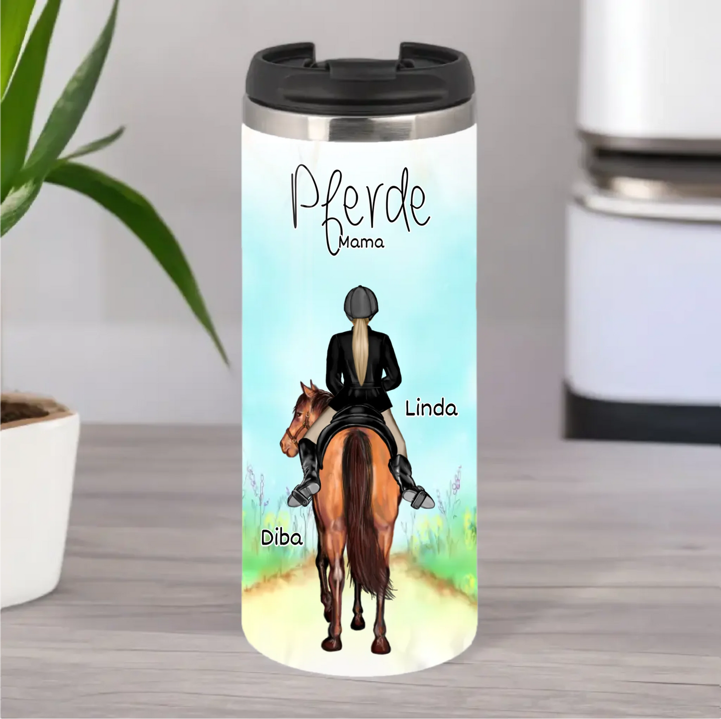 Pferde Tasse / Thermobecher Personalisiert - 1-2 Freundinnen
