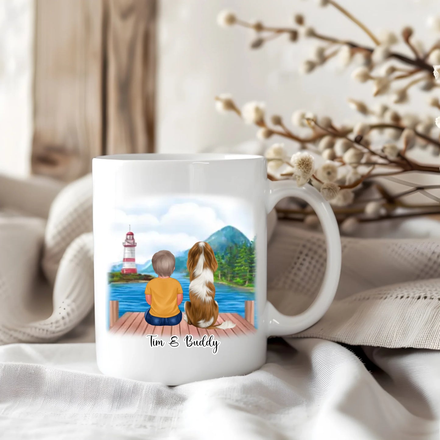 Baby/Kind mit Haustier Tasse / Thermobecher