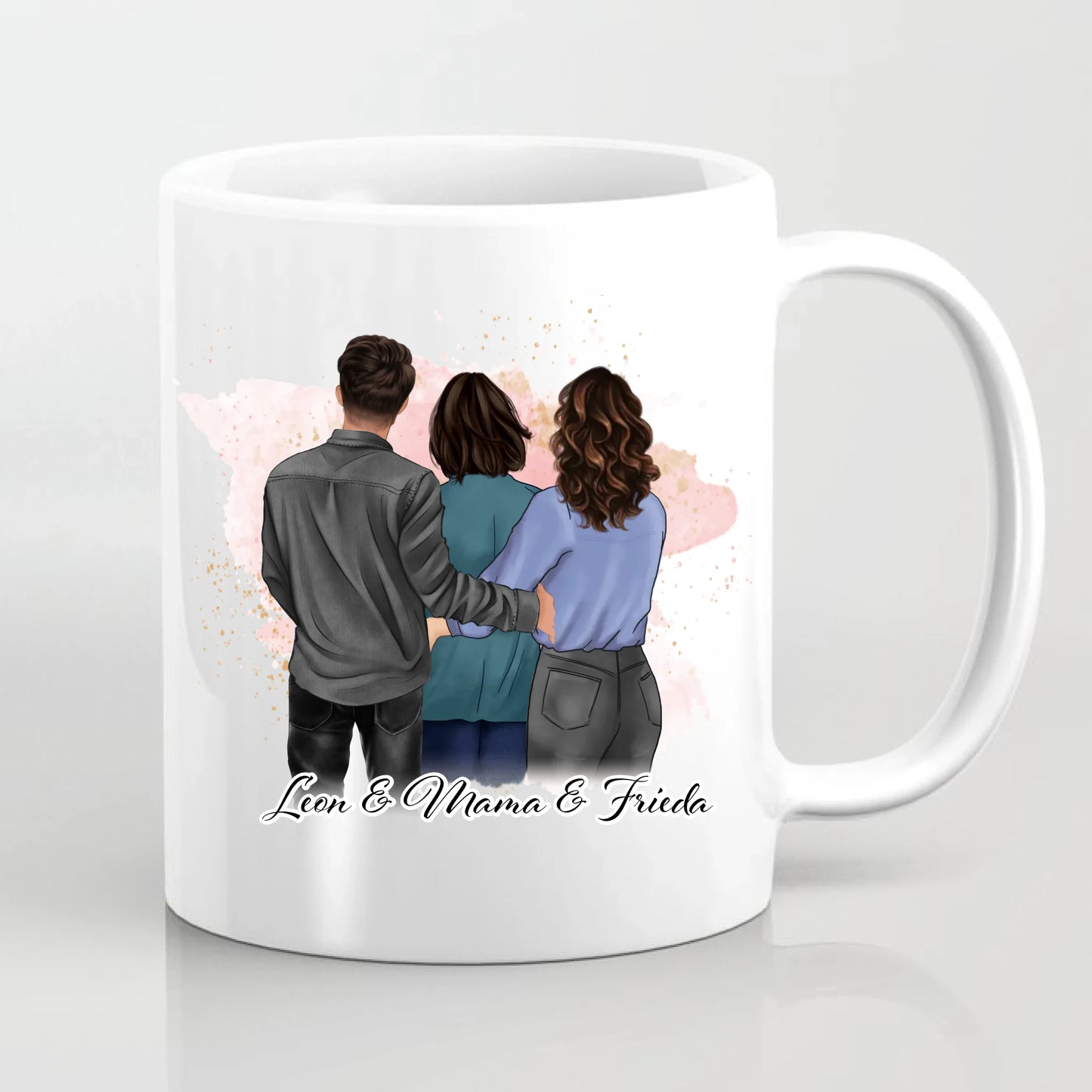 Mama mit Sohn & 1-2 Töchter Tasse / Thermobecher