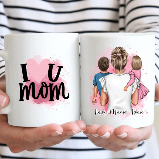 Mama & 1-2 Kinder Tasse / Thermobecher