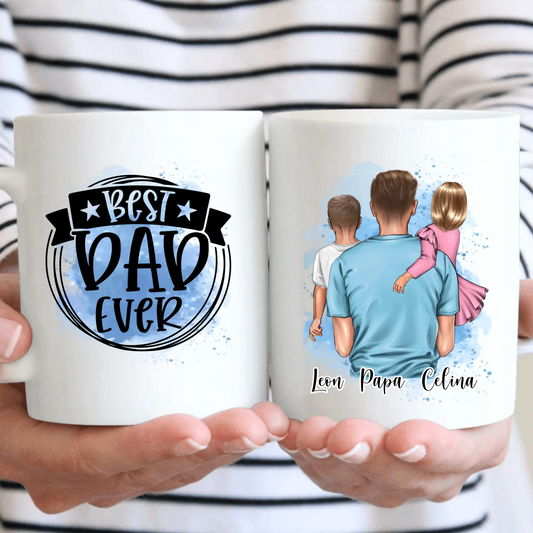 Papa & 1-2 Kinder Tasse / Thermobecher