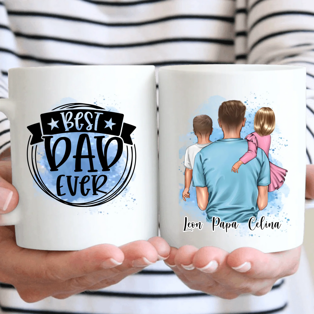 Papa & 1-2 Kinder Tasse / Thermobecher