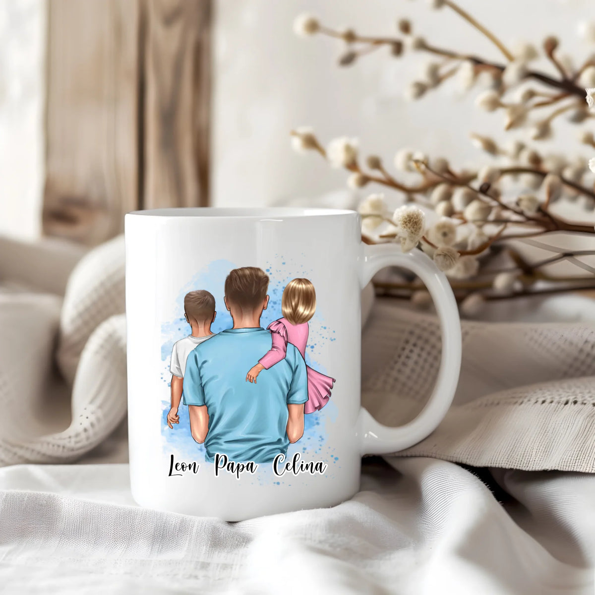 Papa & 1-2 Kinder Tasse / Thermobecher
