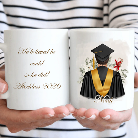 Abschluss Tasse / Thermobecher (Mann & Frau)