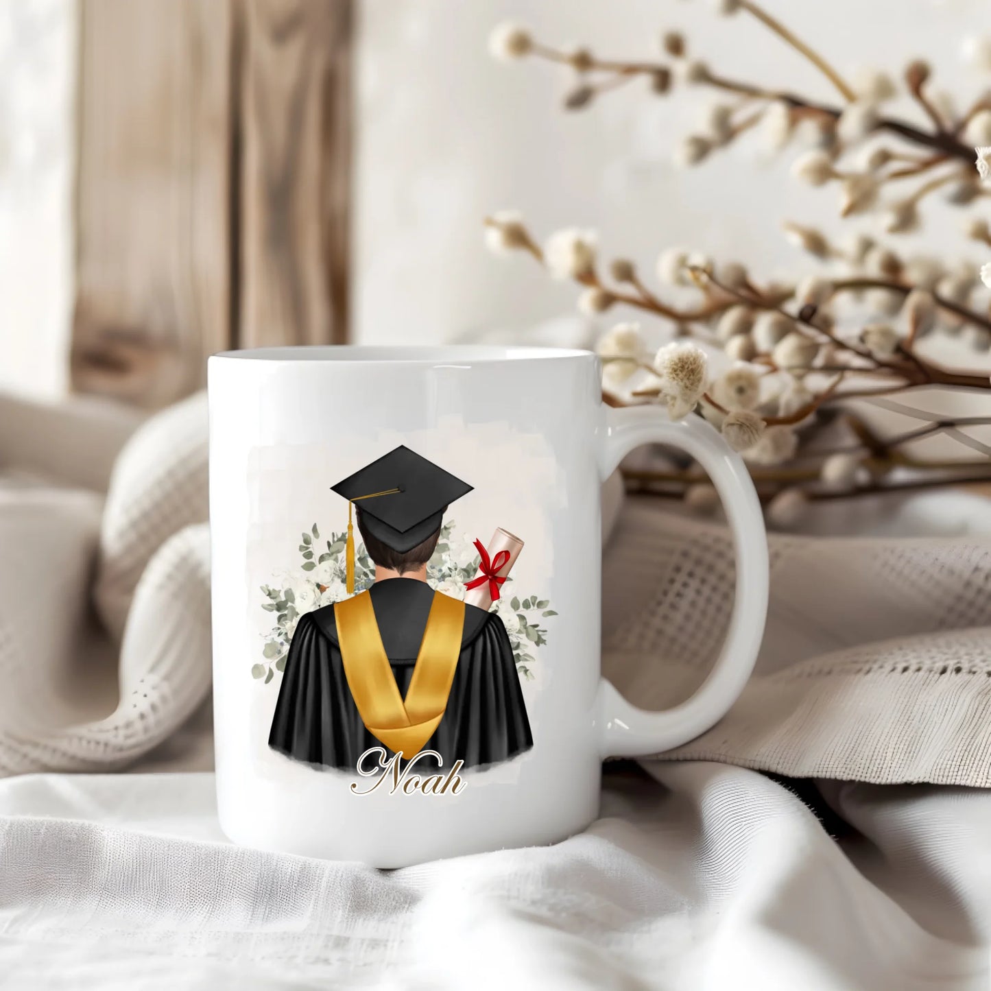 Abschluss Tasse / Thermobecher (Mann & Frau)