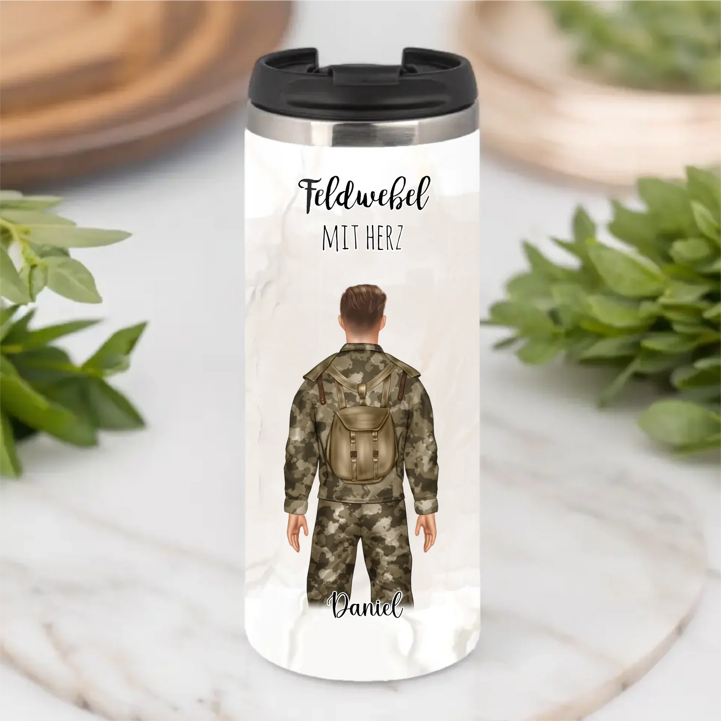 1-2 Personen Soldat, Bundeswehr Tasse / Thermobecher (Mann & Frau)