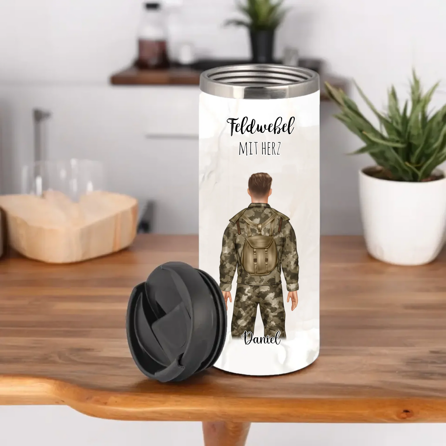 1-2 Personen Soldat, Bundeswehr Tasse / Thermobecher (Mann & Frau)