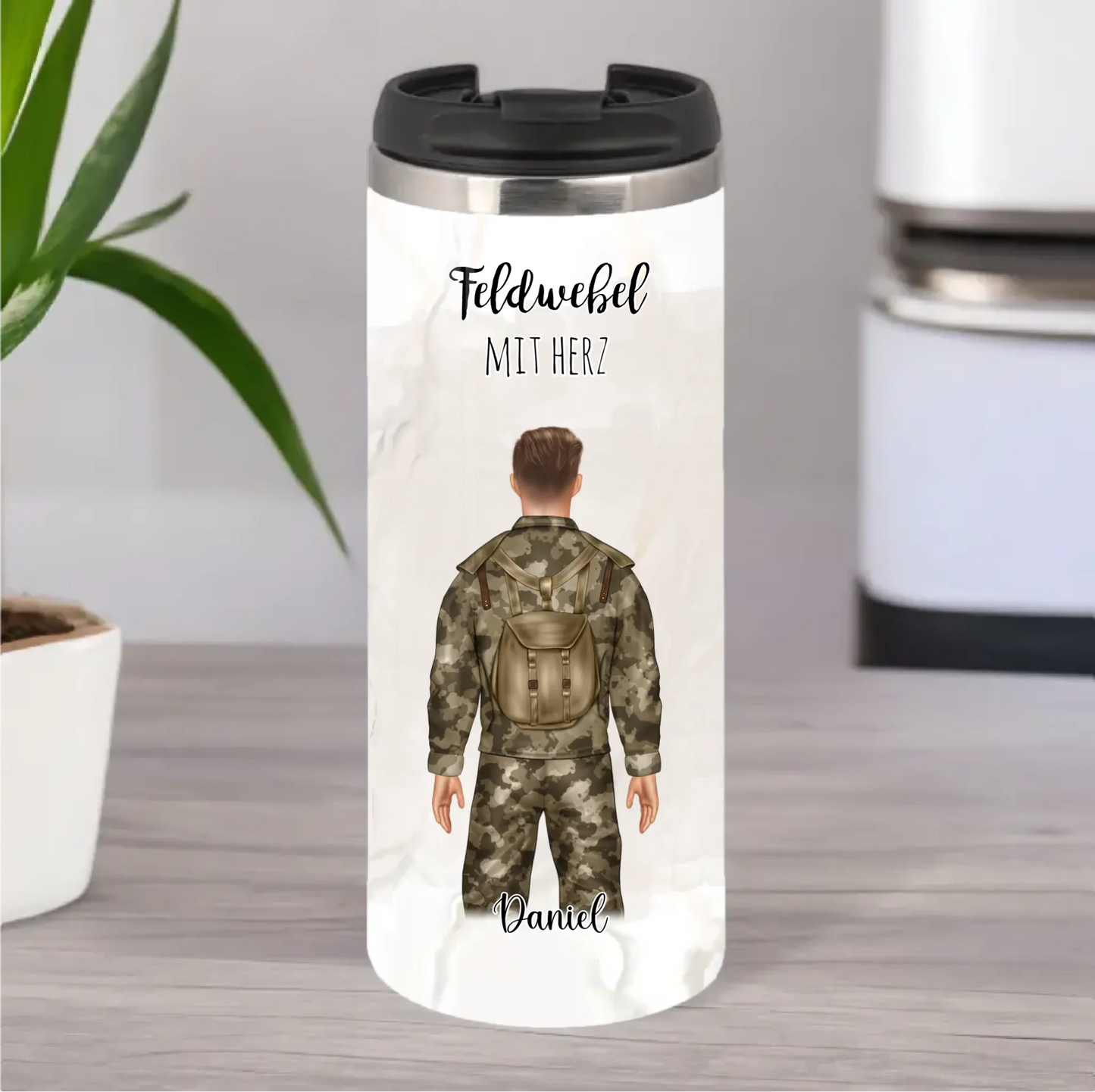 1-2 Personen Soldat, Bundeswehr Tasse / Thermobecher (Mann & Frau)