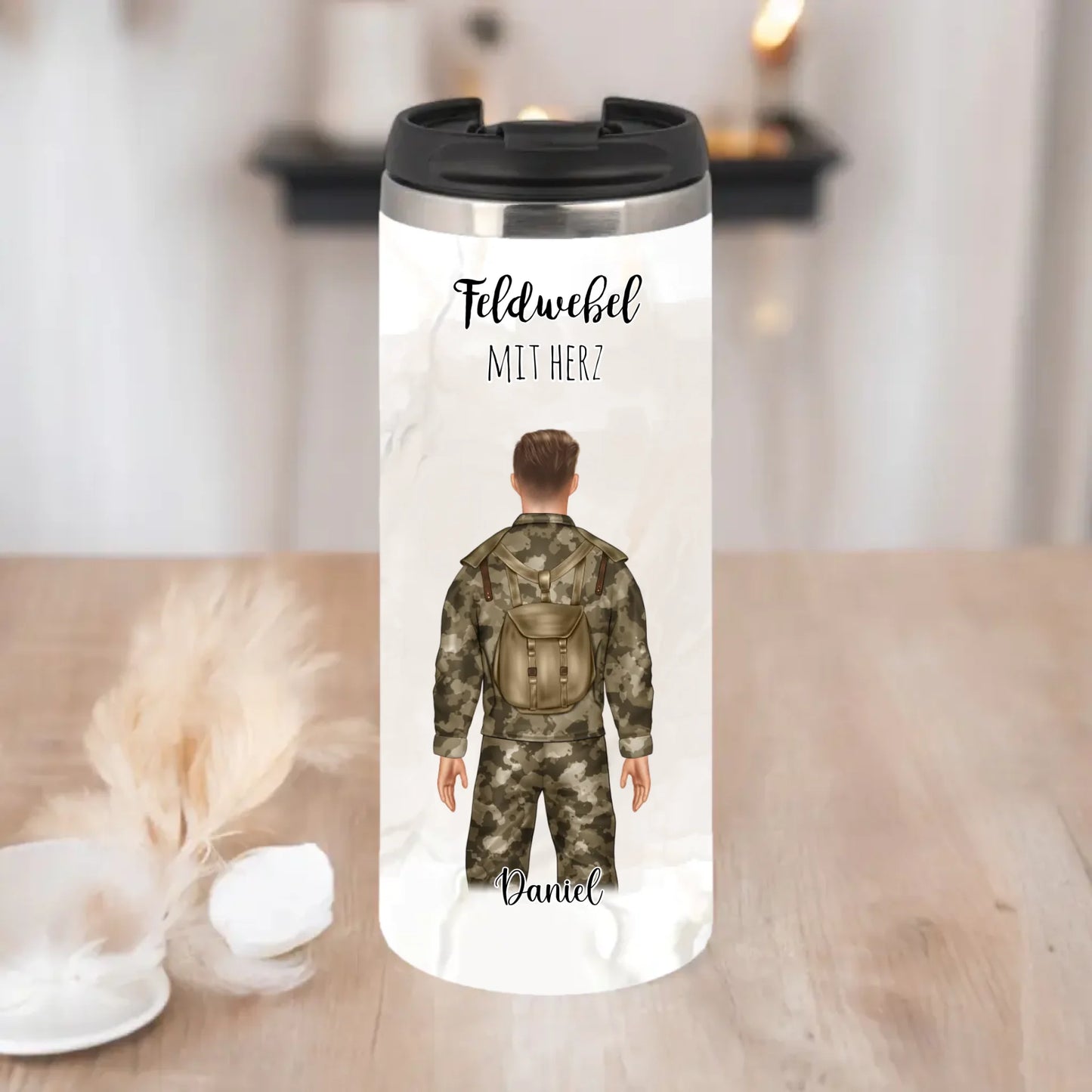 1-2 Personen Soldat, Bundeswehr Tasse / Thermobecher (Mann & Frau)