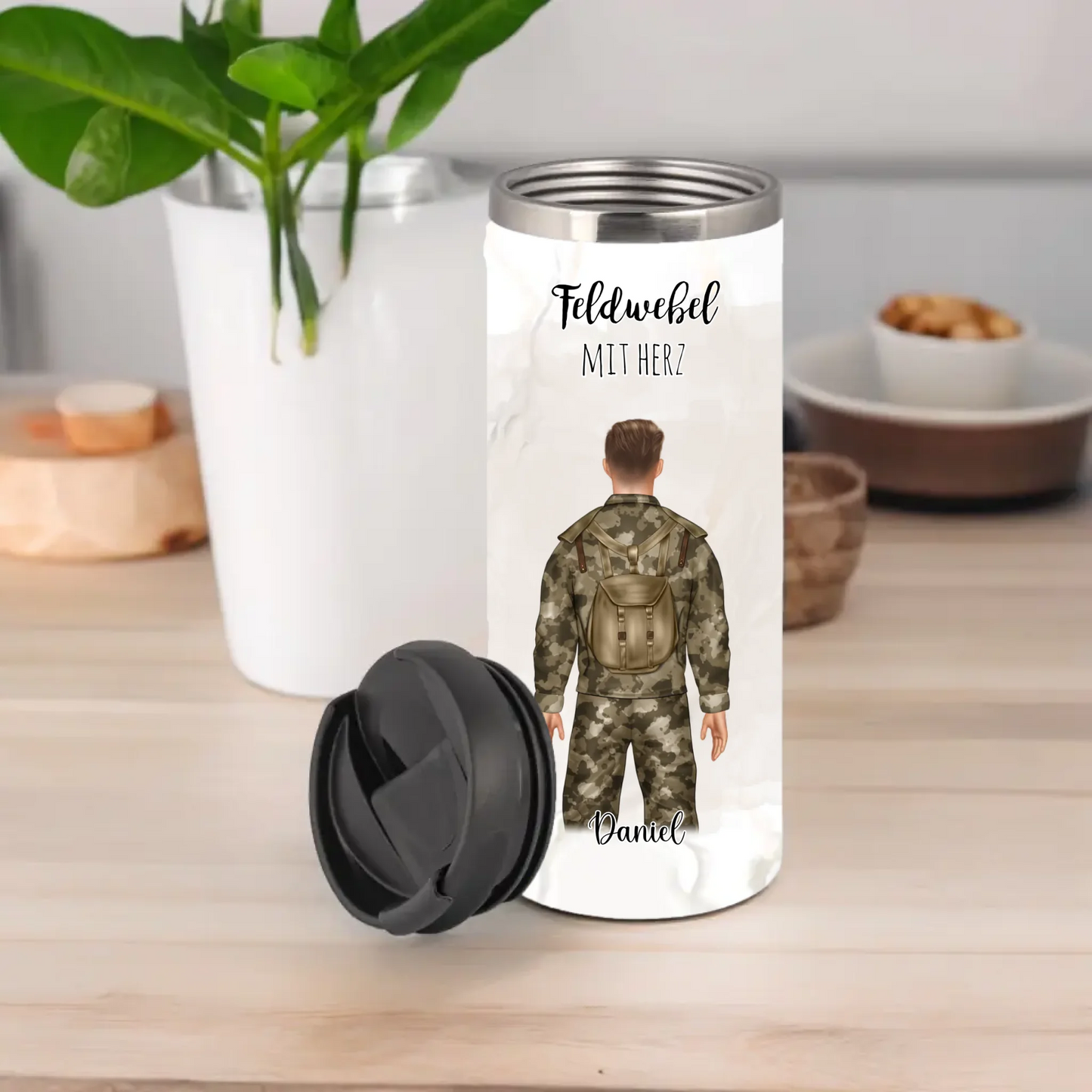 1-2 Personen Soldat, Bundeswehr Tasse / Thermobecher (Mann & Frau)
