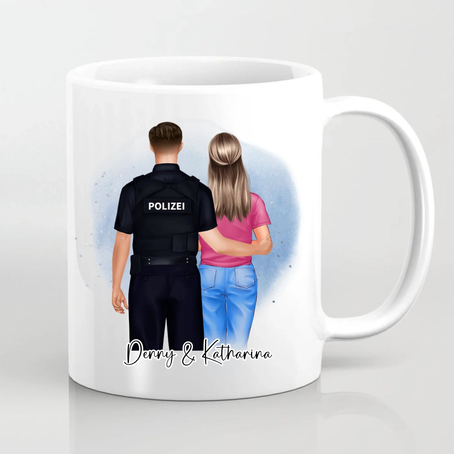 Polizei & Frau + 1-2 Kinder Tasse / Thermobecher