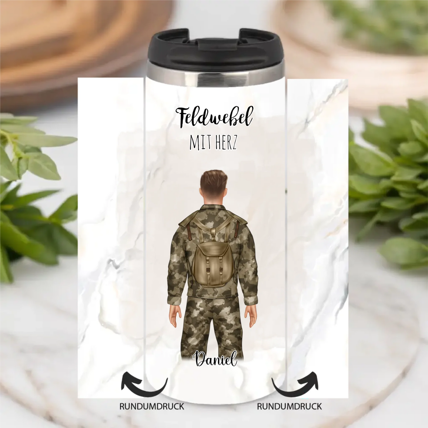 1-2 Personen Soldat, Bundeswehr Tasse / Thermobecher (Mann & Frau)