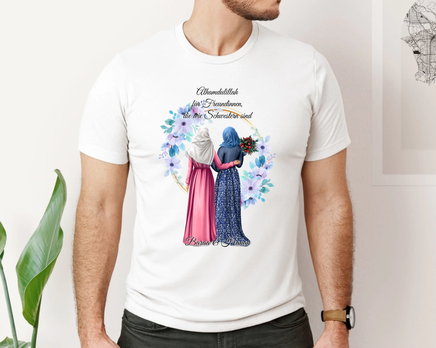 2-4 Muslim Freundinnen T-Shirt (Haare & Hijab)