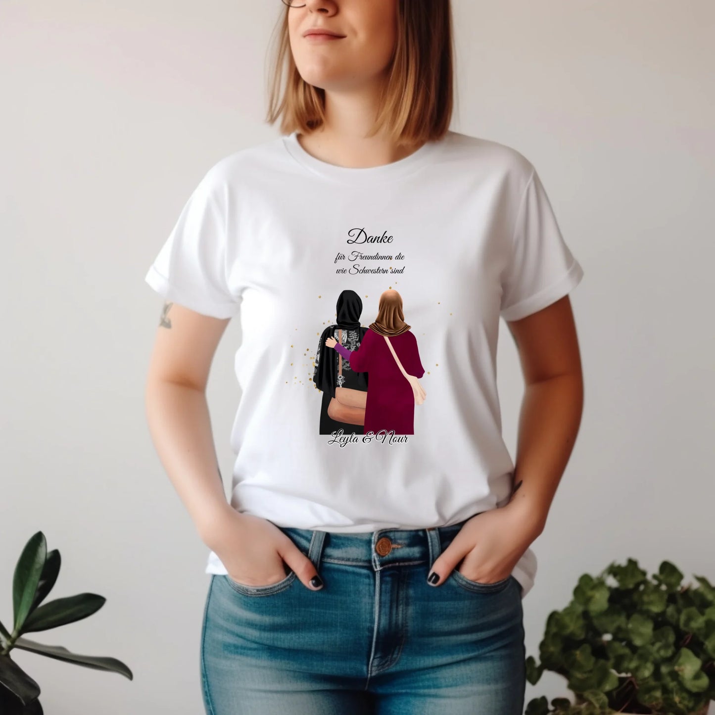 Muslim Freundinnen T-Shirt (Haare & Hijab)