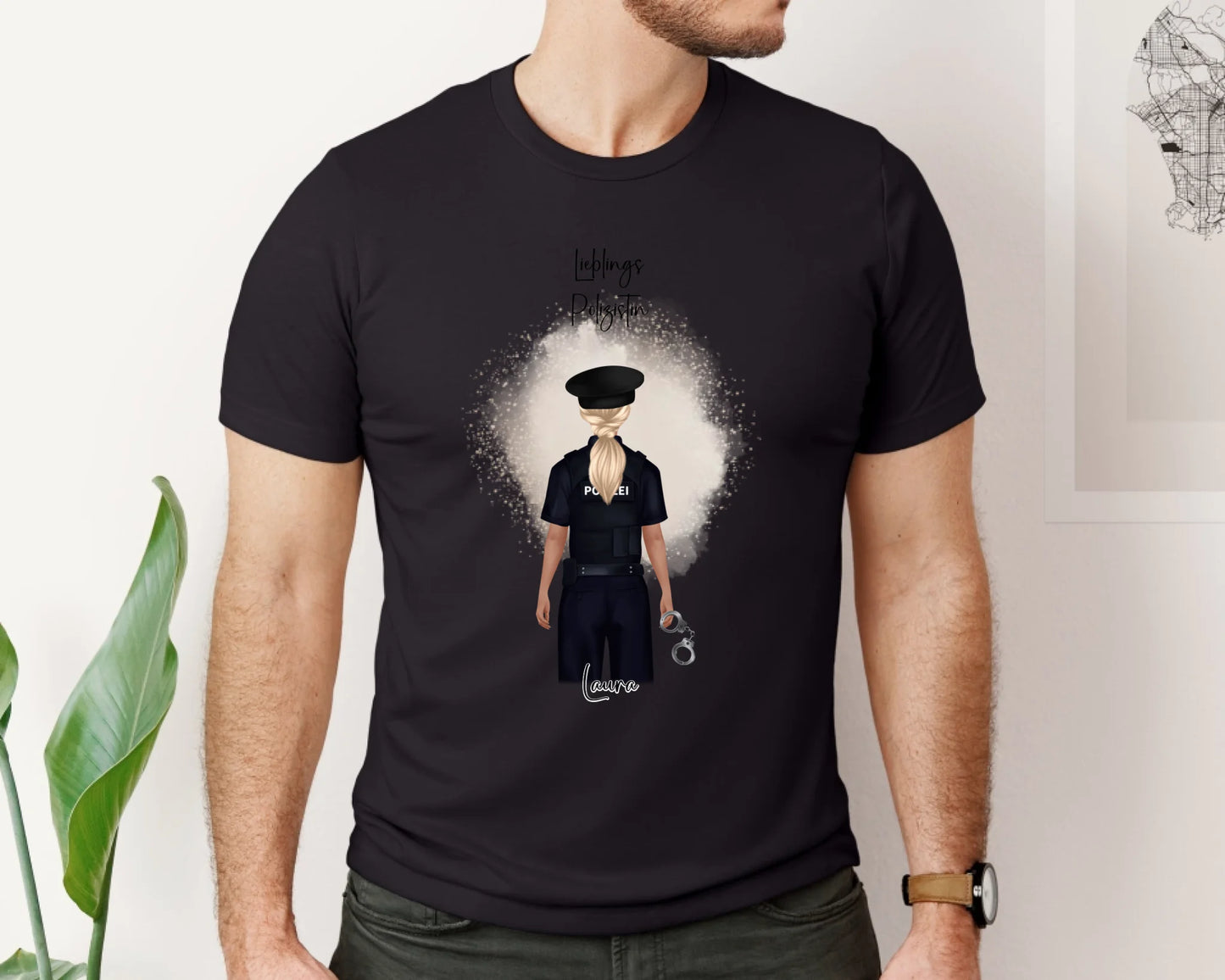 Personalisiertes Polizistin/Polizist T-Shirt