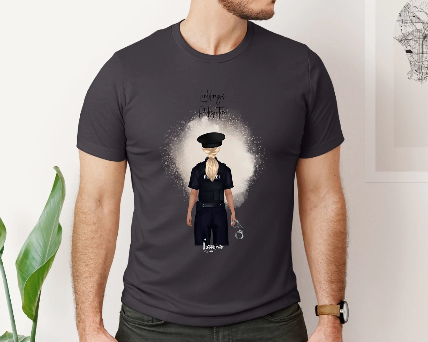 Personalisiertes Polizistin/Polizist T-Shirt