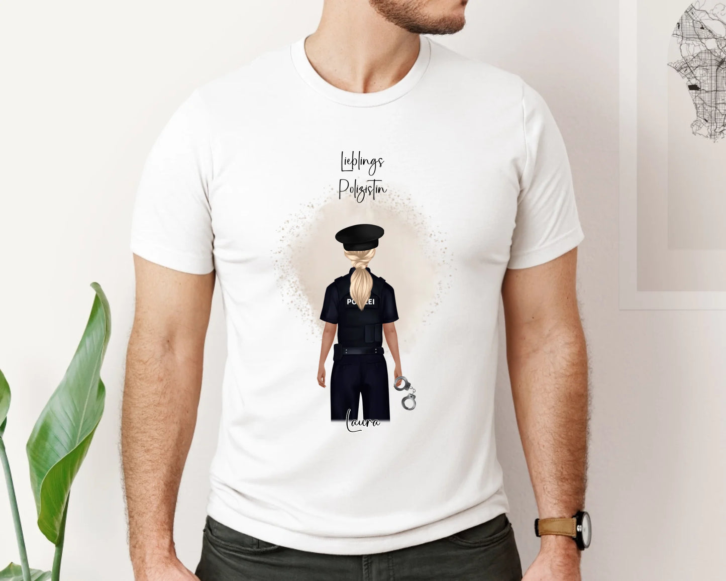 Personalisiertes Polizistin/Polizist T-Shirt