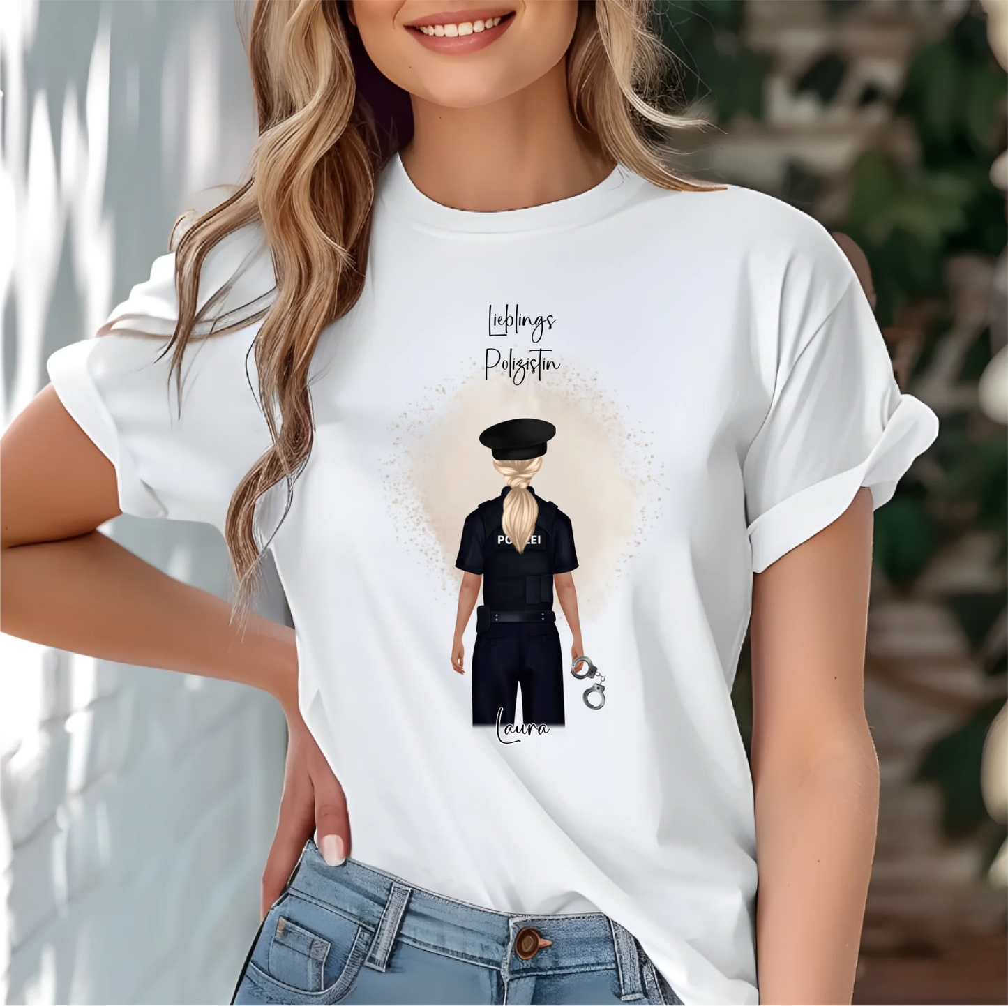 Personalisiertes Polizistin/Polizist T-Shirt