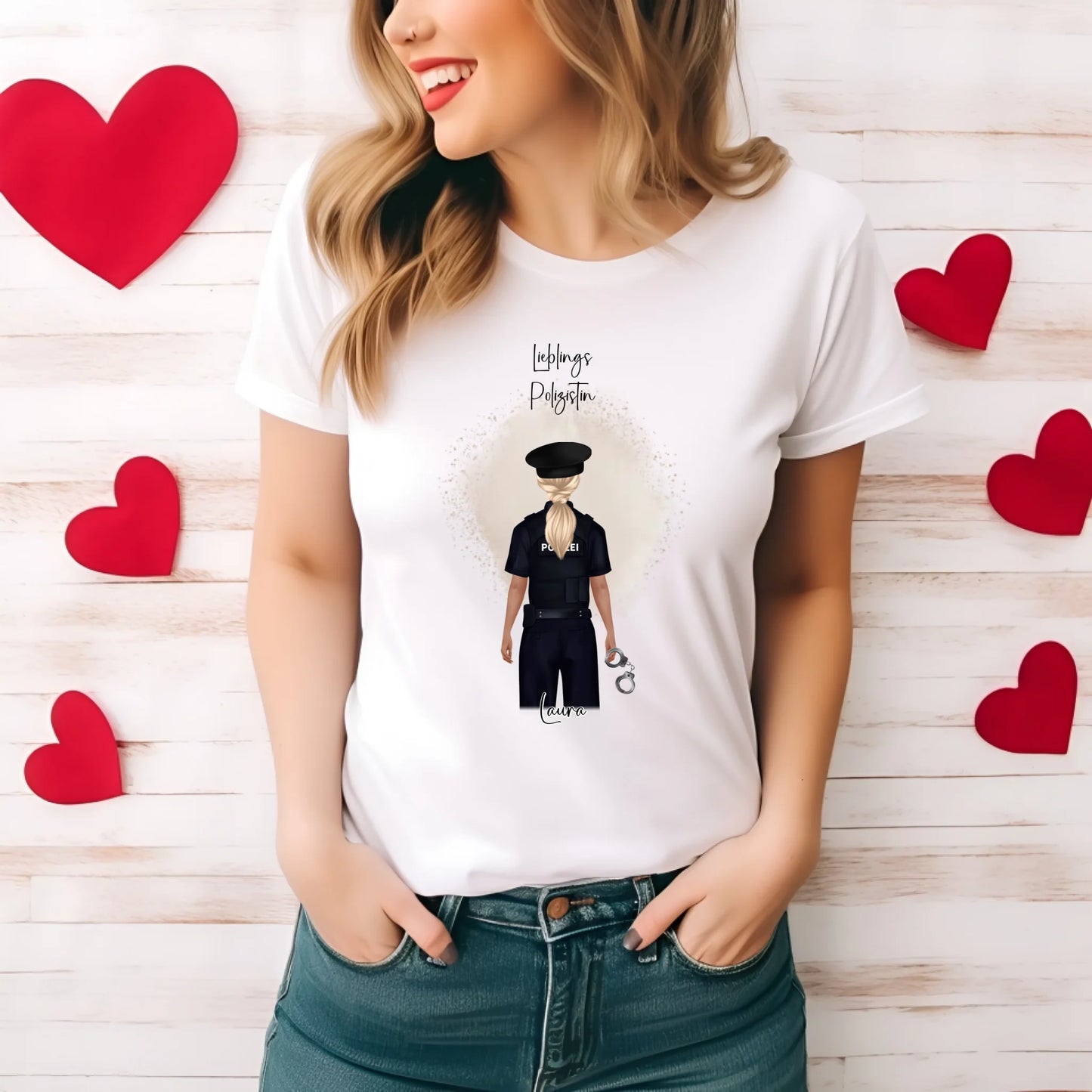 Personalisiertes Polizistin/Polizist T-Shirt