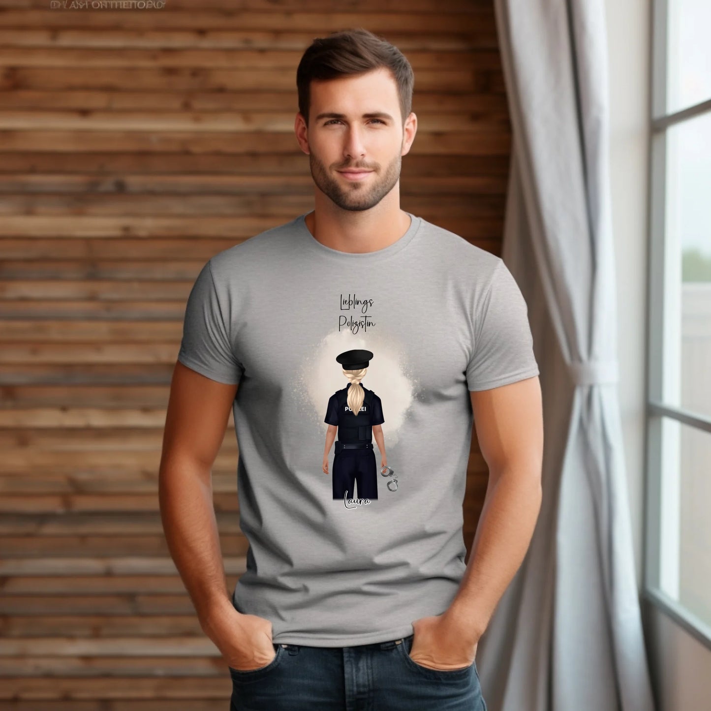 Personalisiertes Polizistin/Polizist T-Shirt