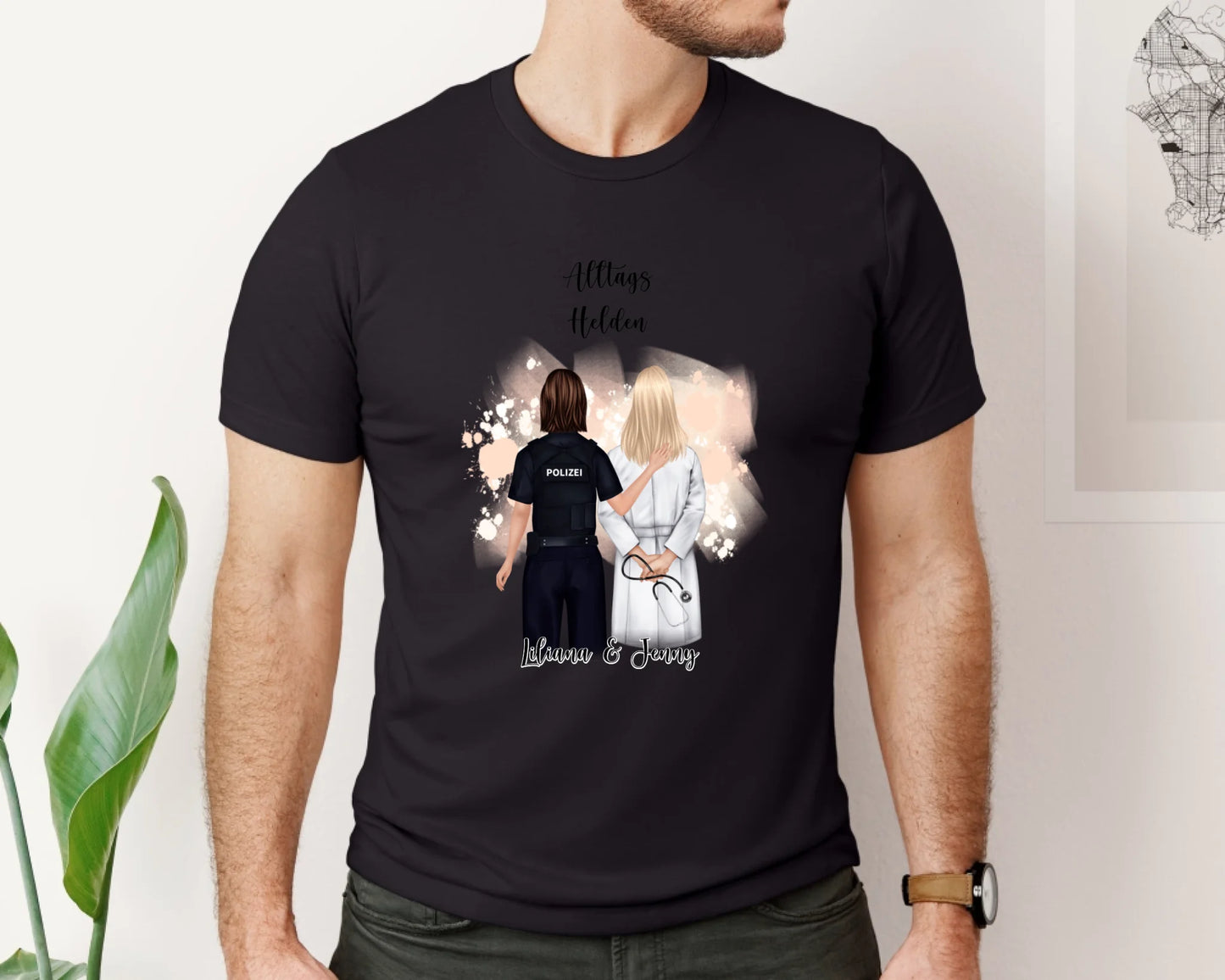 Polizei & Ärztin Personalisiert T-Shirt