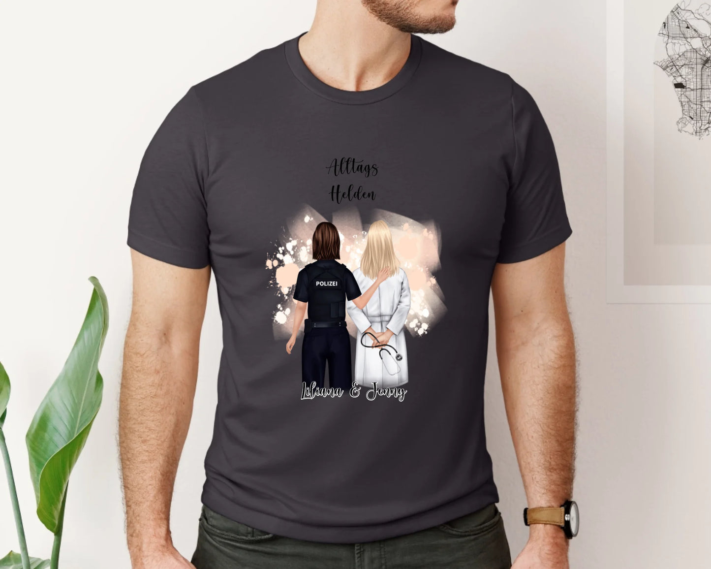 Polizei & Ärztin Personalisiert T-Shirt
