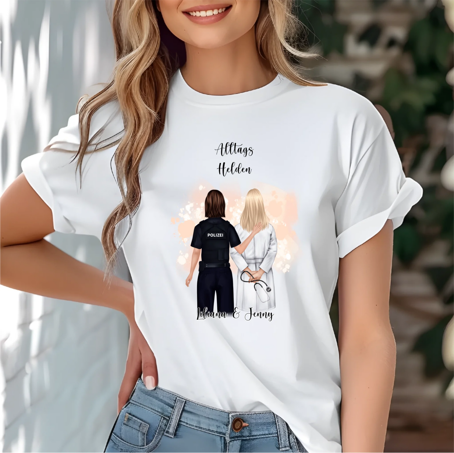Polizei & Ärztin Personalisiert T-Shirt
