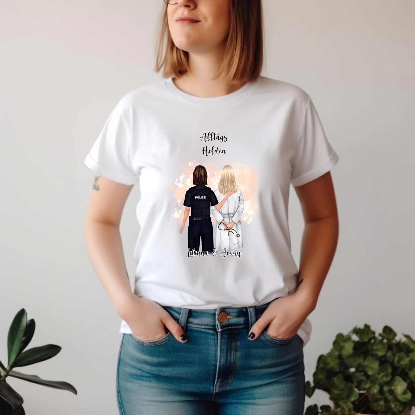 Polizei & Ärztin Personalisiert T-Shirt