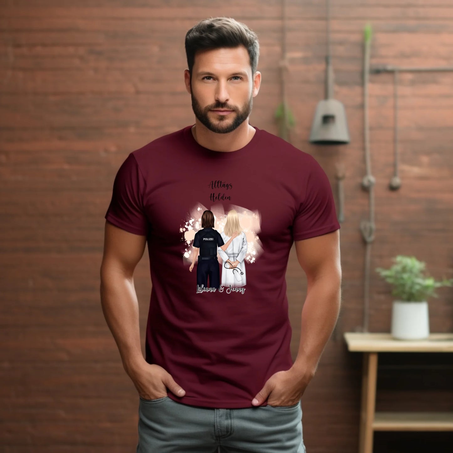 Polizei & Ärztin Personalisiert T-Shirt