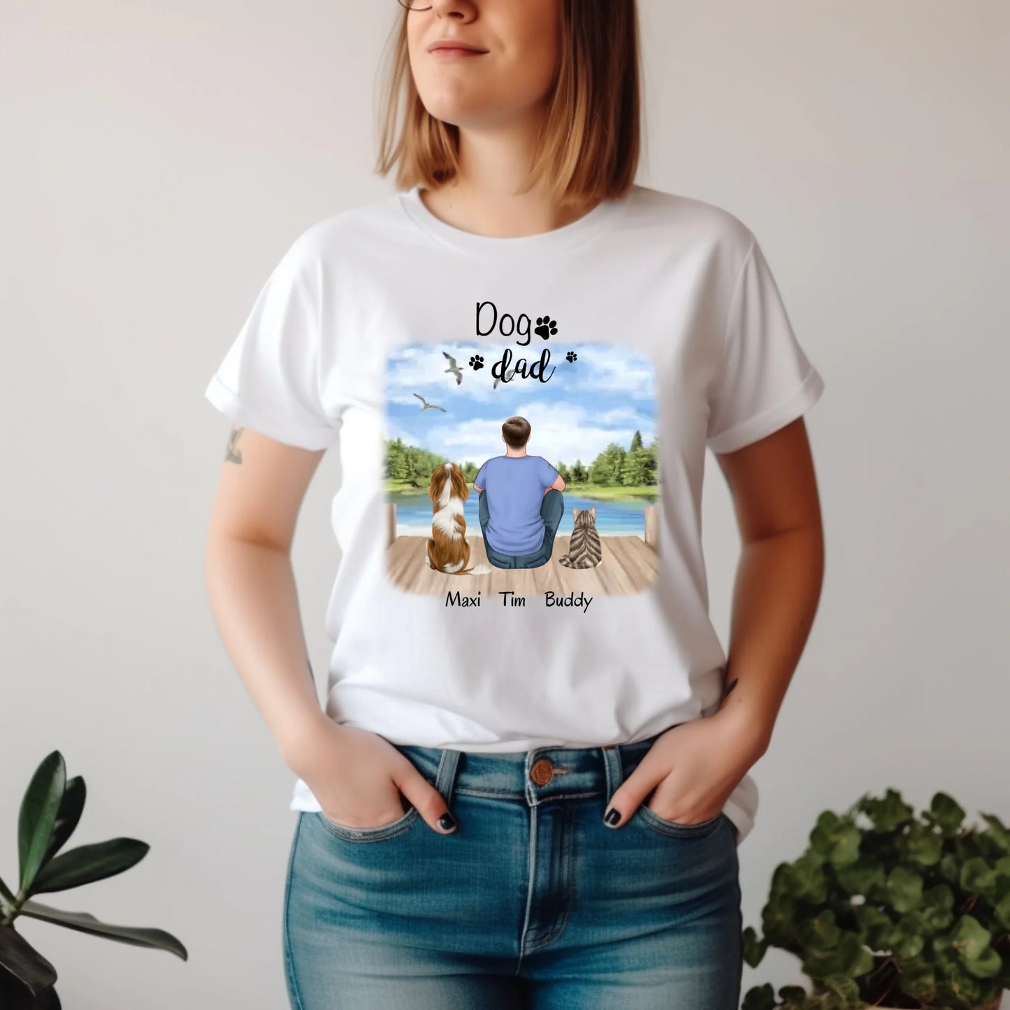 Herrchen/Frauchen mit 1-2 Haustieren T-Shirt