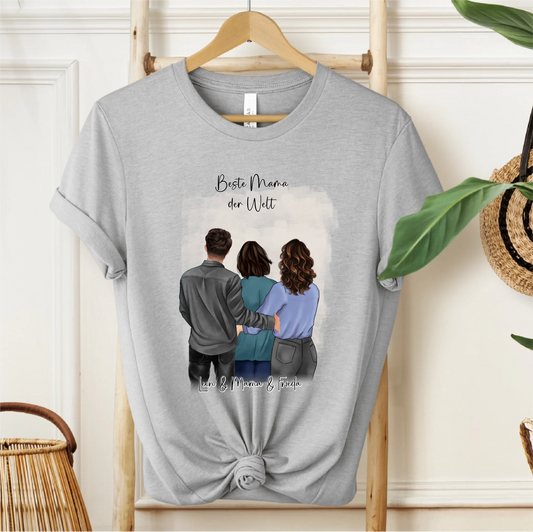 Mutter mit Sohn & Tochter/Töchter T-Shirt (3-4 Personen)