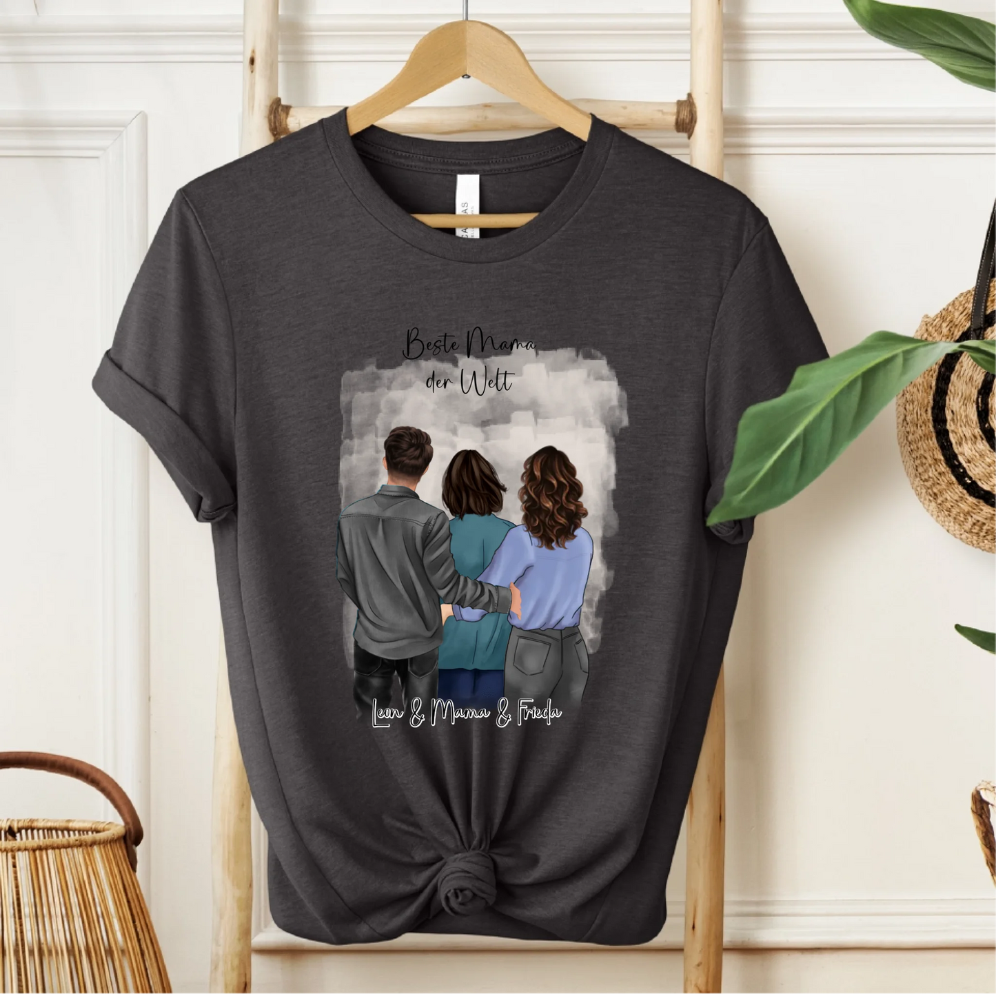 Mutter mit Sohn & Tochter/Töchter T-Shirt (3-4 Personen)