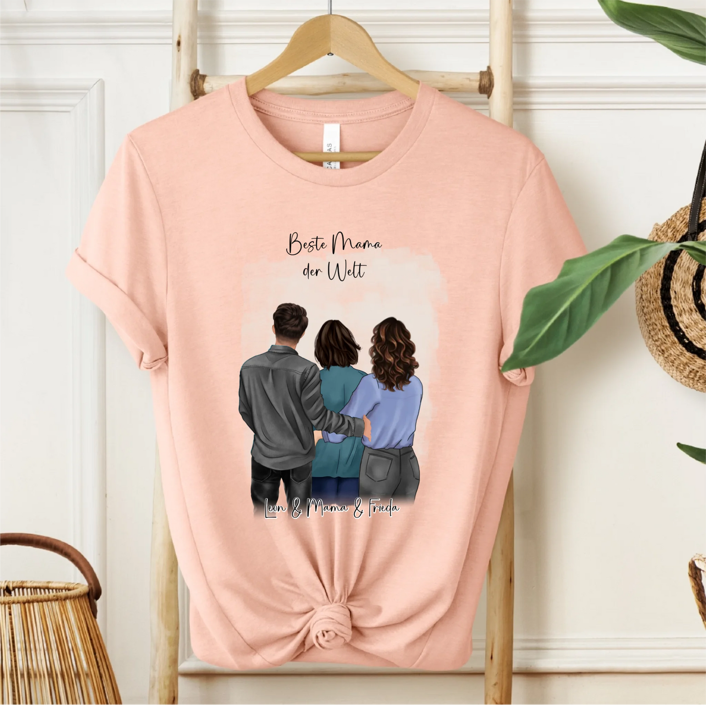 Mutter mit Sohn & Tochter/Töchter T-Shirt (3-4 Personen)