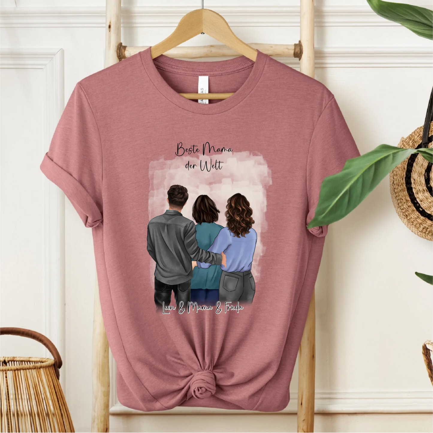 Mutter mit Sohn & Tochter/Töchter T-Shirt (3-4 Personen)
