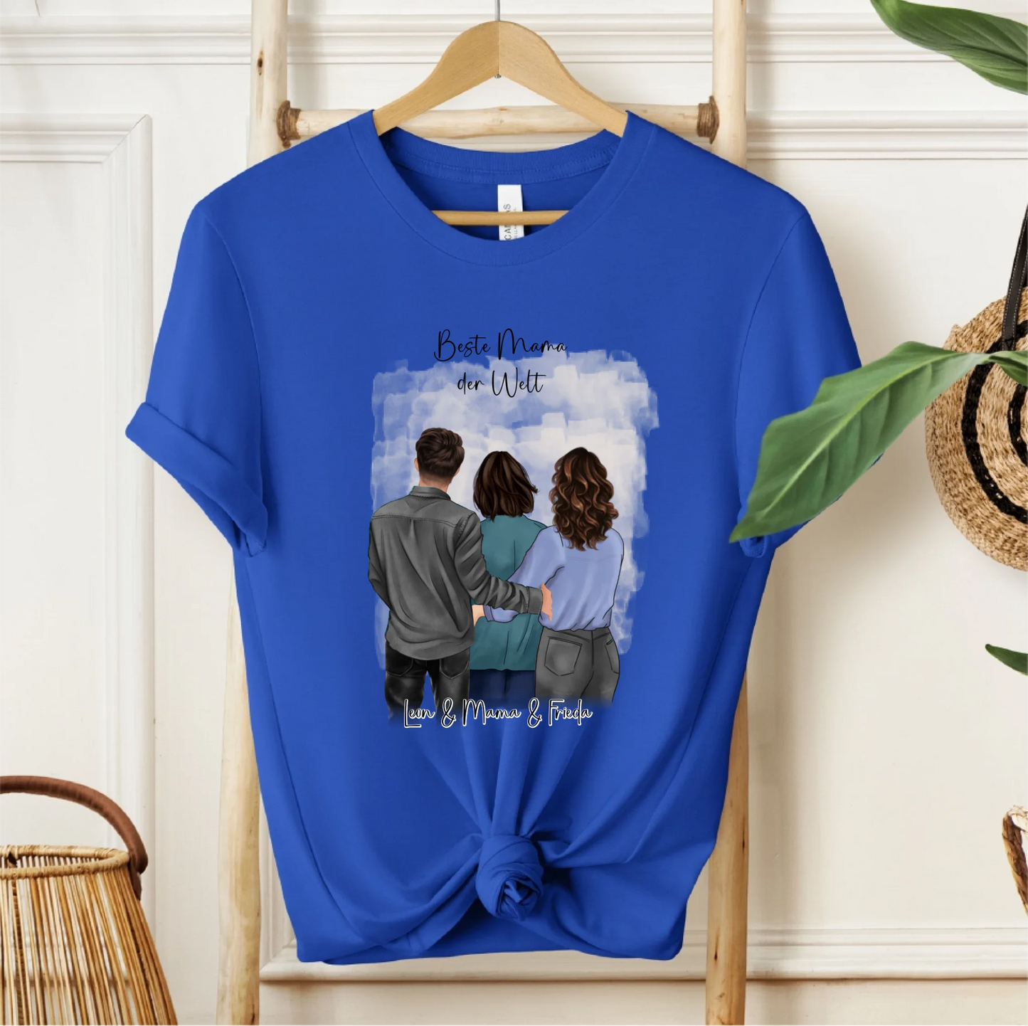 Mutter mit Sohn & Tochter/Töchter T-Shirt (3-4 Personen)