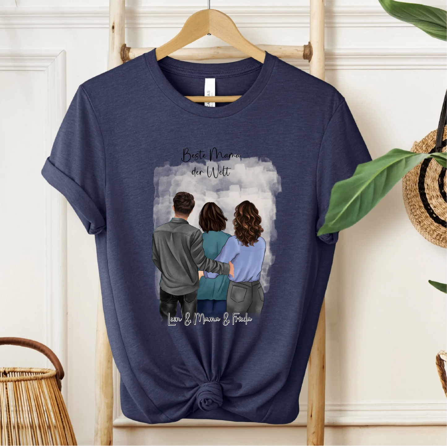 Mutter mit Sohn & Tochter/Töchter T-Shirt (3-4 Personen)