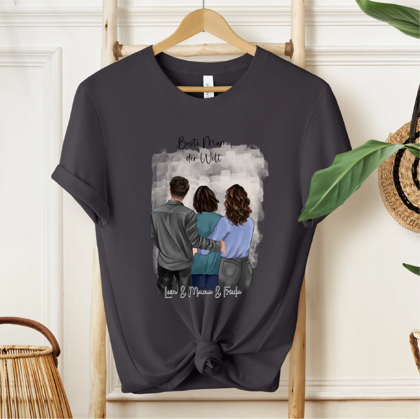 Mutter mit Sohn & Tochter/Töchter T-Shirt (3-4 Personen)