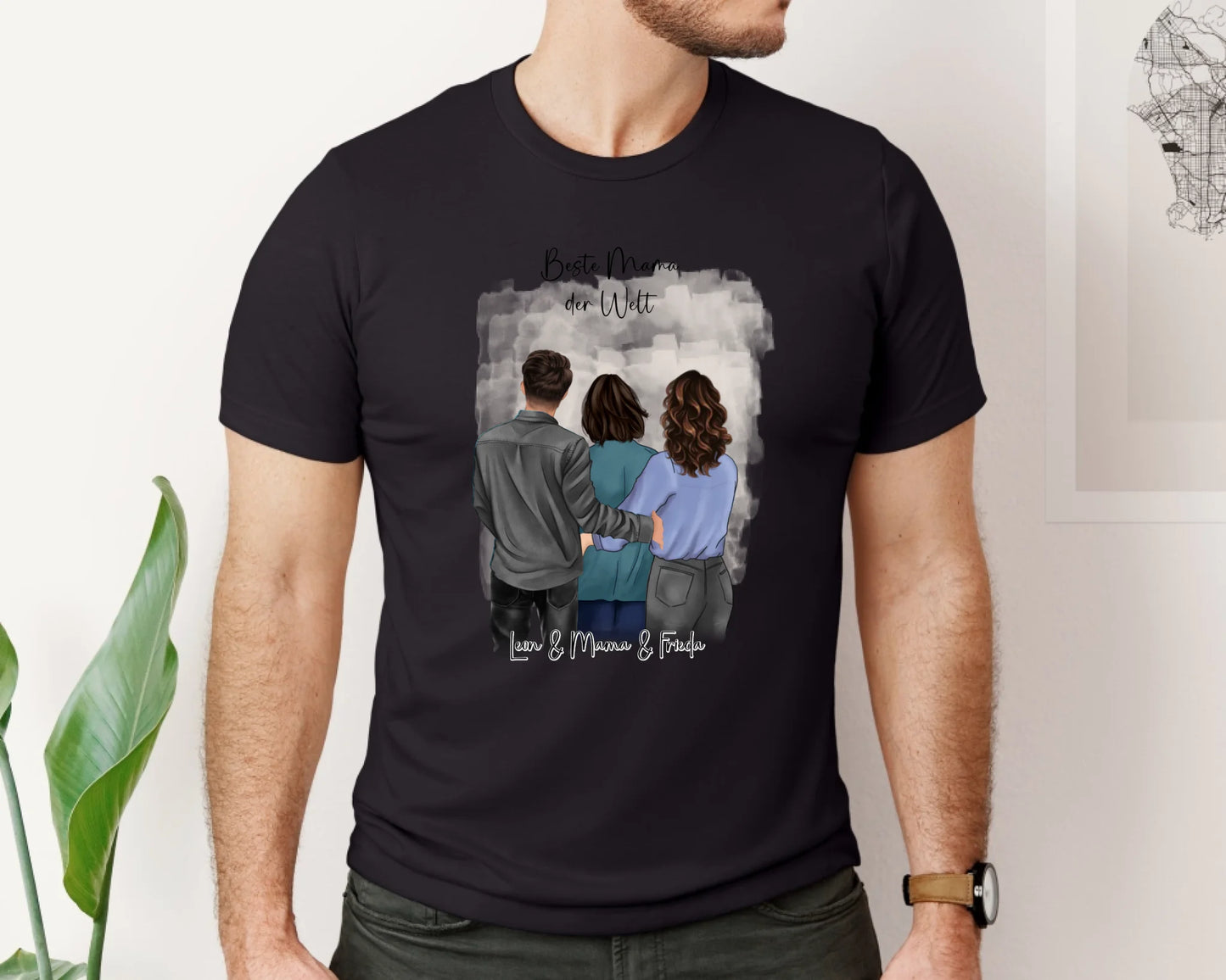 Mutter mit Sohn & Tochter/Töchter T-Shirt (3-4 Personen)