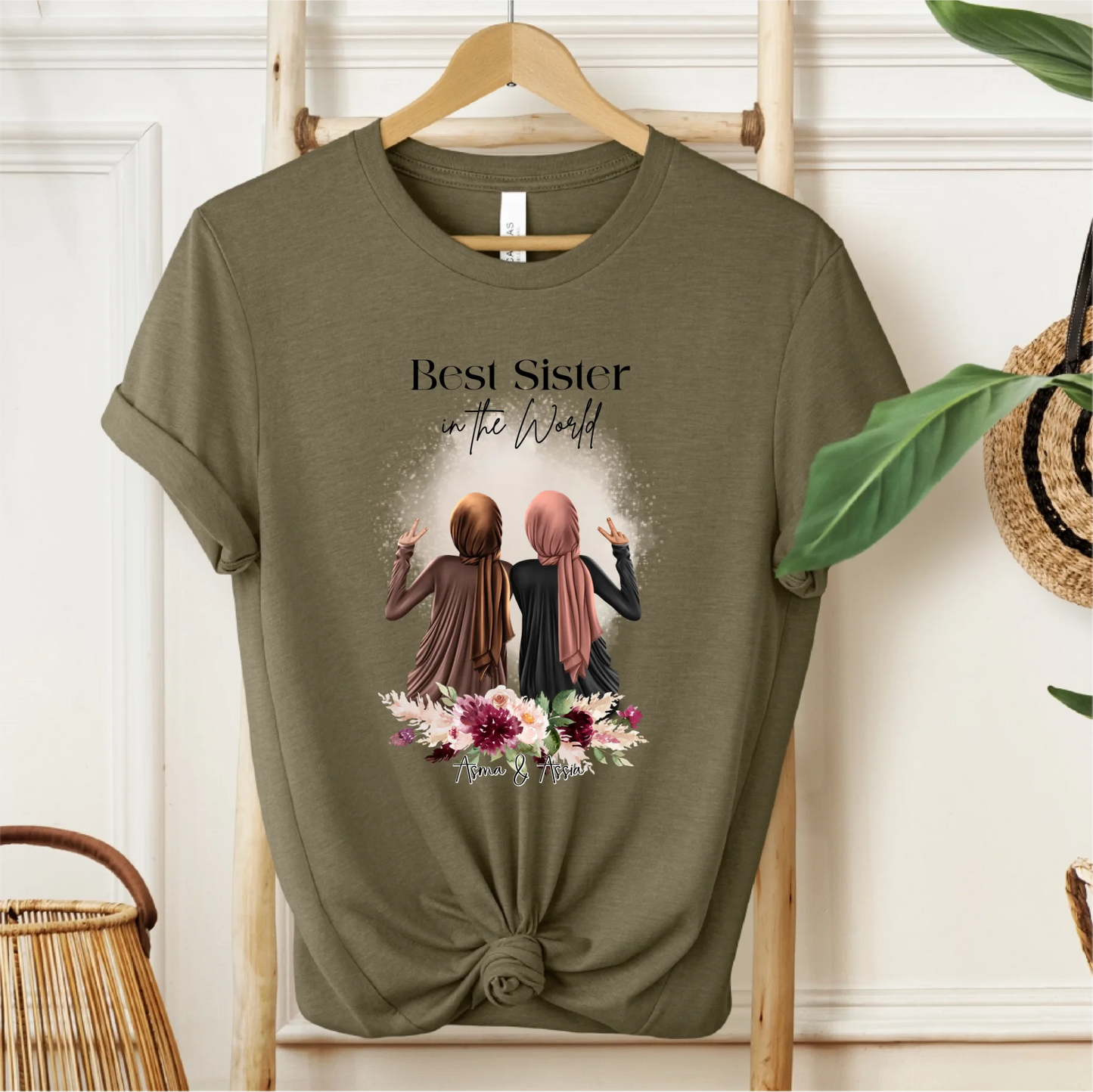 1- 4 Muslim Freundinnen T-Shirt (Haare & Hijab)