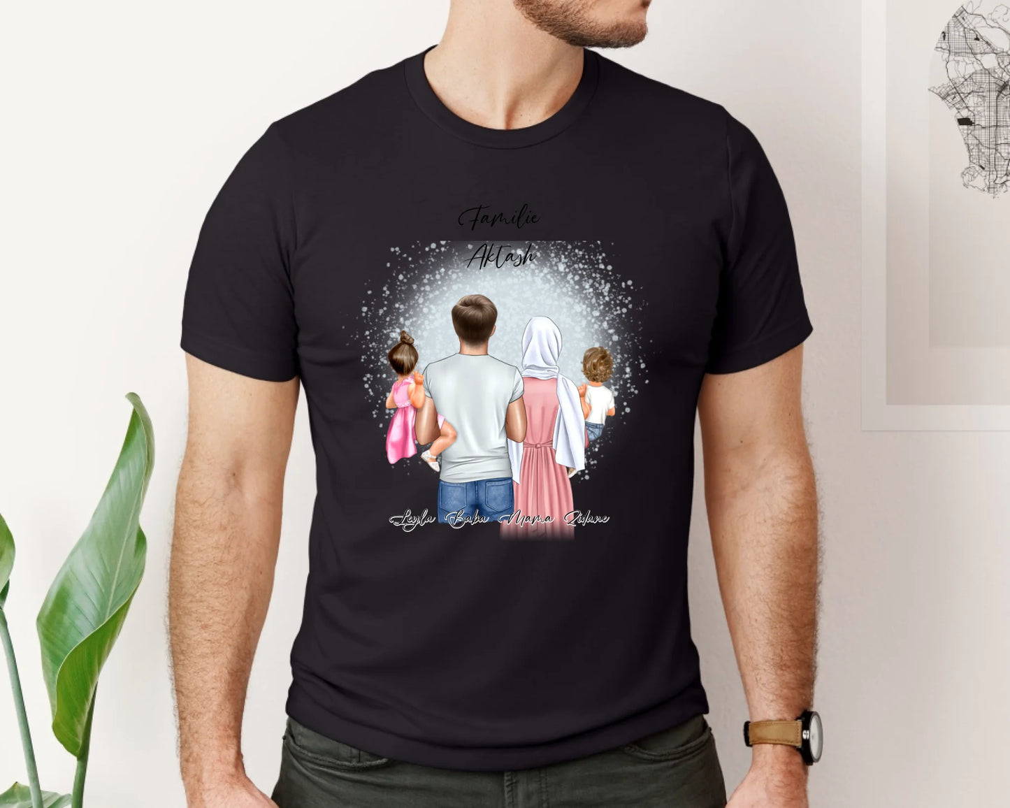 Papa Mama & 1-2 Babys T-Shirt (Haare & Hijab)