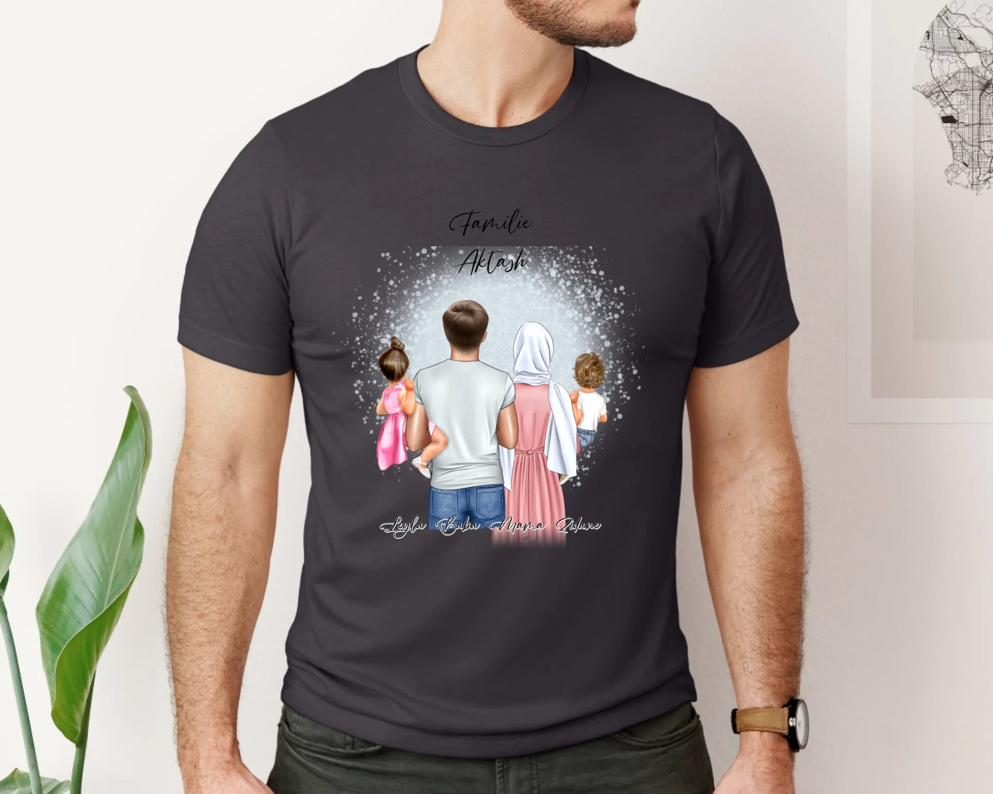 Papa Mama & 1-2 Babys T-Shirt (Haare & Hijab)