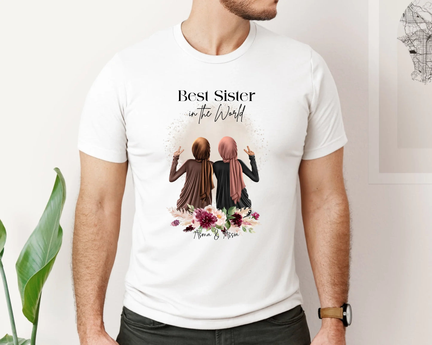 1- 4 Muslim Freundinnen T-Shirt (Haare & Hijab)